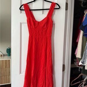 Reformation Strapless Red Dress
